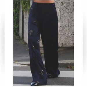 Zara SEQUIN SATIN EFFECT PANTS